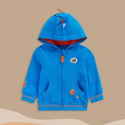 mothercare Infant Boys Blue Solid Pure Cotton Hooded Sweatshirt-picture-48