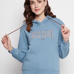 Madame Typography Printed Hooded Cotton Sweatshirt-image-93