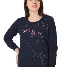 FLOSBERRY Typography Printed Round Neck Cotton Pullover Sweatshirt-picture-35
