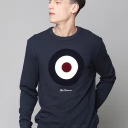 BEN SHERMAN Men Navy Blue & White Printed Sweatshirt-image-58