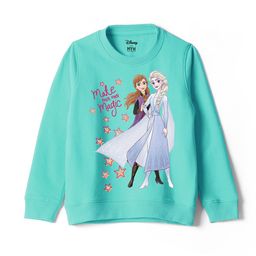 Wear Your Mind Girls Elsa & Anna Printed Round Neck Cotton Sweatshirt-image-5