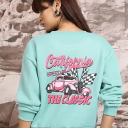 Tokyo Talkies Blue Graphic Printed Long Sleeves Relaxed Fit Sweatshirt-image-87