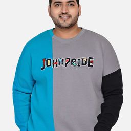 John Pride Men Plus Size Colourblocked Sweatshirt-40