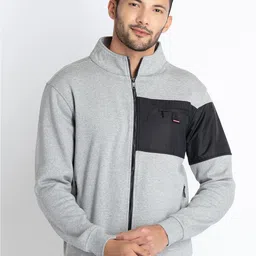 Status Quo Mock Collar Cotton Front-Open Sweatshirt-picture-10