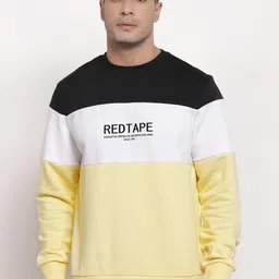 Red Tape Men Yellow Colourblocked Sweatshirt-image-32