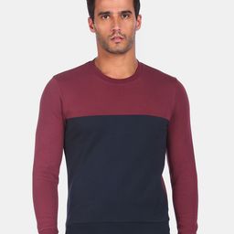 Arrow Sport Men Red Colourblocked Sweatshirt-picture-11