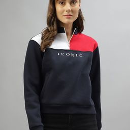 Iconic Colourblocked Mock Collar Pullover Sweatshirt-picture-22