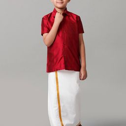 Ramraj Boys Shirt With Adjustable Veshti-image-17