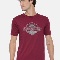 recast Men Maroon Printed Pure Cotton Bio Finish T-shirt-image-11