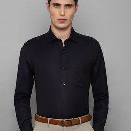 Louis Philippe Men Black Pure Cotton Formal Shirt-image-71