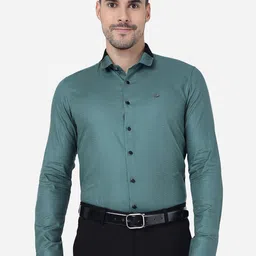 JB STUDIO Slim Fit Geometric Self Design Pure Cotton Formal Shirt-picture-13