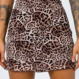 LULU & SKY Animal Printed High-Rise Short A-Line Skirt-image-15