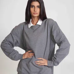 Bonkers Corner Grey Melange Round Neck Long Sleeves Cotton Sweatshirt-image-42