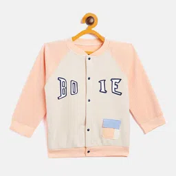 Camey  Kids Orange Printed Mandarin Collar Cotton Sweatshirt-image-81