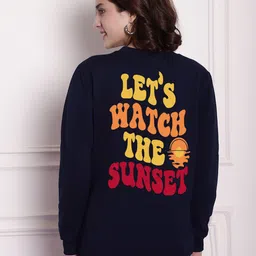 Imsa Moda Typography Printed Fleece Sweatshirt-picture-0