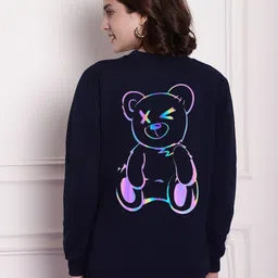 Imsa Moda Printed Oversized Fleece Sweatshirt-18