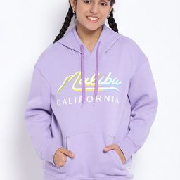 Lil Tomatoes Girls Purple Printed Hooded Pullover Sweatshirt-image-82