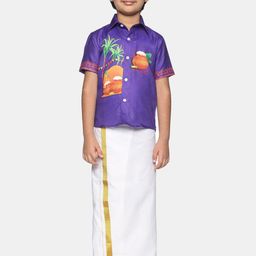 Sethukrishna Boys Printed Shirt & Dhoti-picture-13