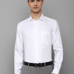 Louis Philippe Men White Solid Pure Cotton Slim Fit Formal Shirt-image-23