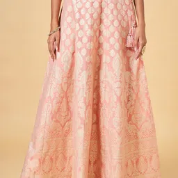 RANGMANCH BY PANTALOONS Ethnic Motifs Woven Design Flared Maxi Skirt-image-53