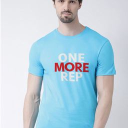 Friskers Men Turquoise Blue Typography Printed Applique T-shirt-image-65