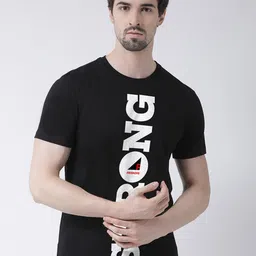 Friskers Men Black Printed Applique T-shirt-image-60