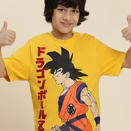 Kids Ville Boys Dragon Ball Z Printed Round Neck Short Sleeves Cotton Regular T-shirt-picture-13