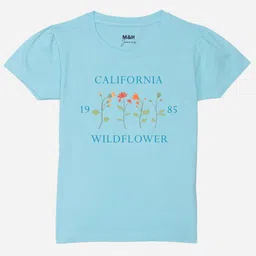 Mast & Harbour Girls Typography Printed Puff Sleeves Pure Cotton T-shirt-38