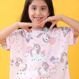 Anthrilo Girls Conversational Printed Pure Cotton T-shirt-image-33