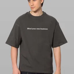 Besick Men Typography Printed Round Neck Oversized T-shirt-picture-20