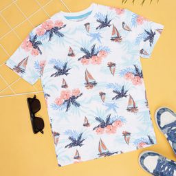 Pantaloons Junior Boys Floral Printed Cotton T-shirt-image-82