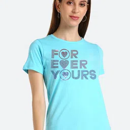 shashvi Women Blue Embellished Cotton T-shirt-image-86