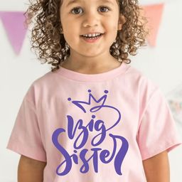 KNITROOT Girls Big Sister Typography Printed Knitted Cotton T-Shirt-24