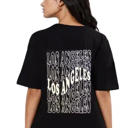 BAESD Typography Printed Drop-Shoulder Sleeves Pure Cotton Oversized T-shirt-image-71