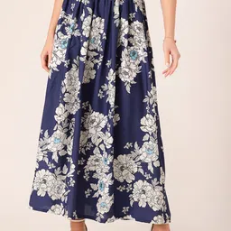 DressBerry Printed Calf Length High Waist Skirt-image-53