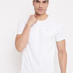 ATHLISIS Men White Solid Rapid Dry Running T-shirt-image-17