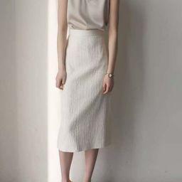 LULU & SKY Crinkle-effect Midi Skirt-image-5