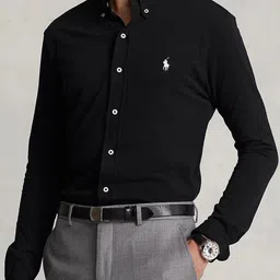 Polo Ralph Lauren Men Button-Down Collar Solid Cotton Formal Shirt-image-5