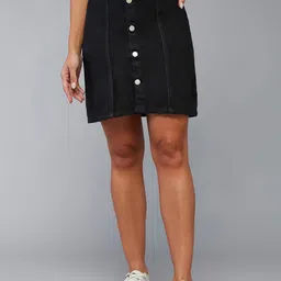 DOLCE CRUDO Over The Moon Black Stretchable Bodycon Skirt-image-32