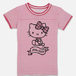 Kids Ville Girls Pink Hello Kitty Printed T-shirt-image-66