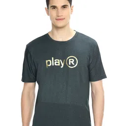 playR Round Neck Short Sleeves Regular Fit Typography Printed Dri-FIT T-shirt-image-49