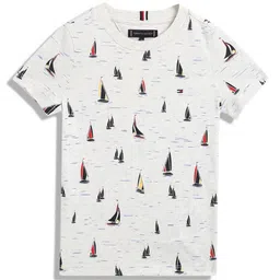 Tommy Hilfiger Boys Conversational Printed Round Neck Cotton T-shirt-91