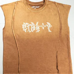 CTRL+P Unisex Typography Dyed Applique T-shirt-image-10