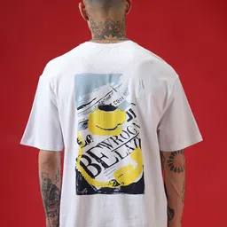 WROGN Printed Round Neck Drop-Shoulder Sleeves Oversized T-shirt-image-53