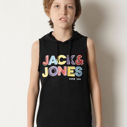 Jack & Jones Junior Boys Typography Printed Pure Cotton T-Shirt-image-71