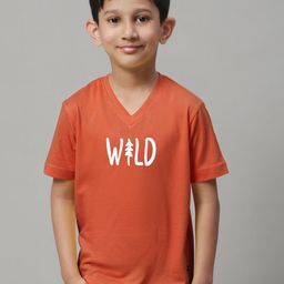 Friskers Boys Typography Printed V-Neck T-shirt-image-82