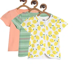 MINI KLUB Girls Pack Of3 Round Neck Cotton Vests-19