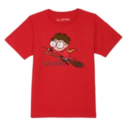 Harry Potter by Wear Your Mind Boys Red Printed Puff Sleeves T-shirt-image-53
