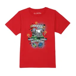 Harry Potter by Wear Your Mind Boys Red Pure Cotton T-shirt-image-40