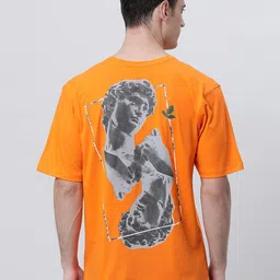Kryptic Graphic Printed Pure Cotton Oversized T-shirt-image-45